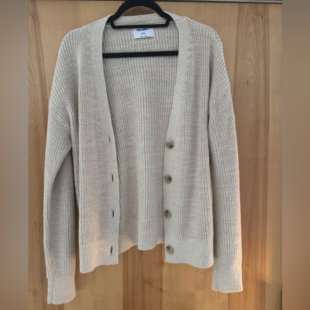 Old Navy Women's Beige Cardigan Sweater Size M Tall